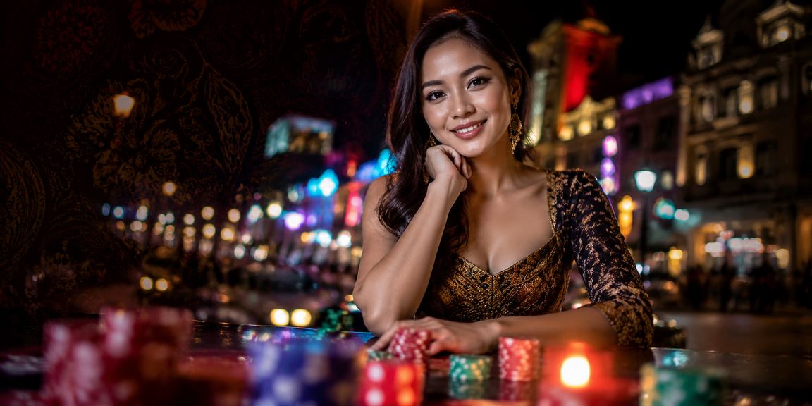 Tampilan neon kasino dengan suasana dukungan pelanggan digital yang modern